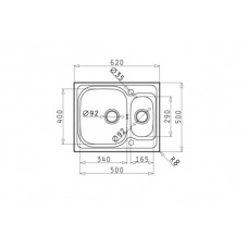 Chiuveta pentru bucatarie Pyramis inox AMALTIA 1 1/2B 62x50 SM